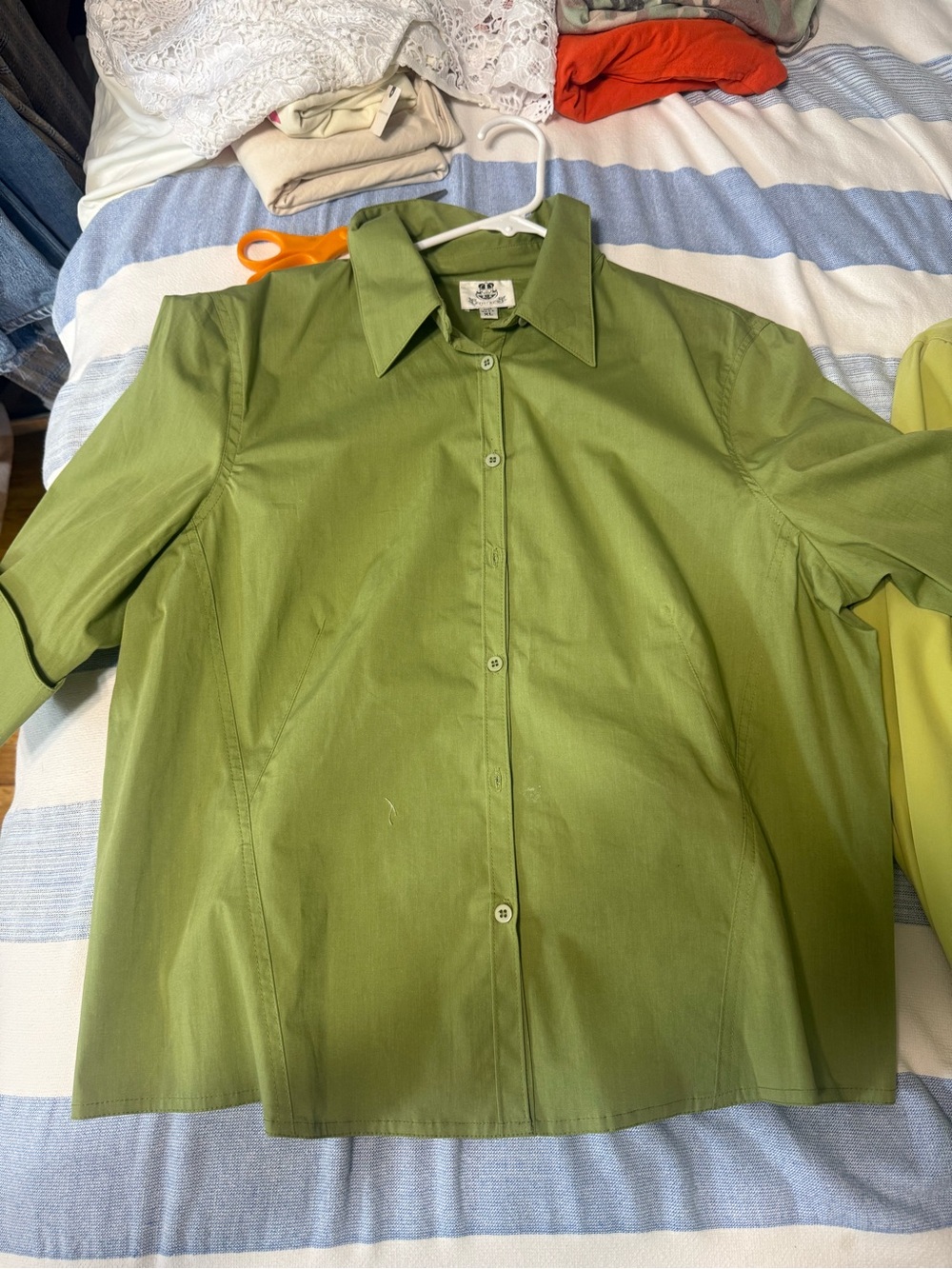Kids Olive Green Button-Down Shirt - Classic Collar